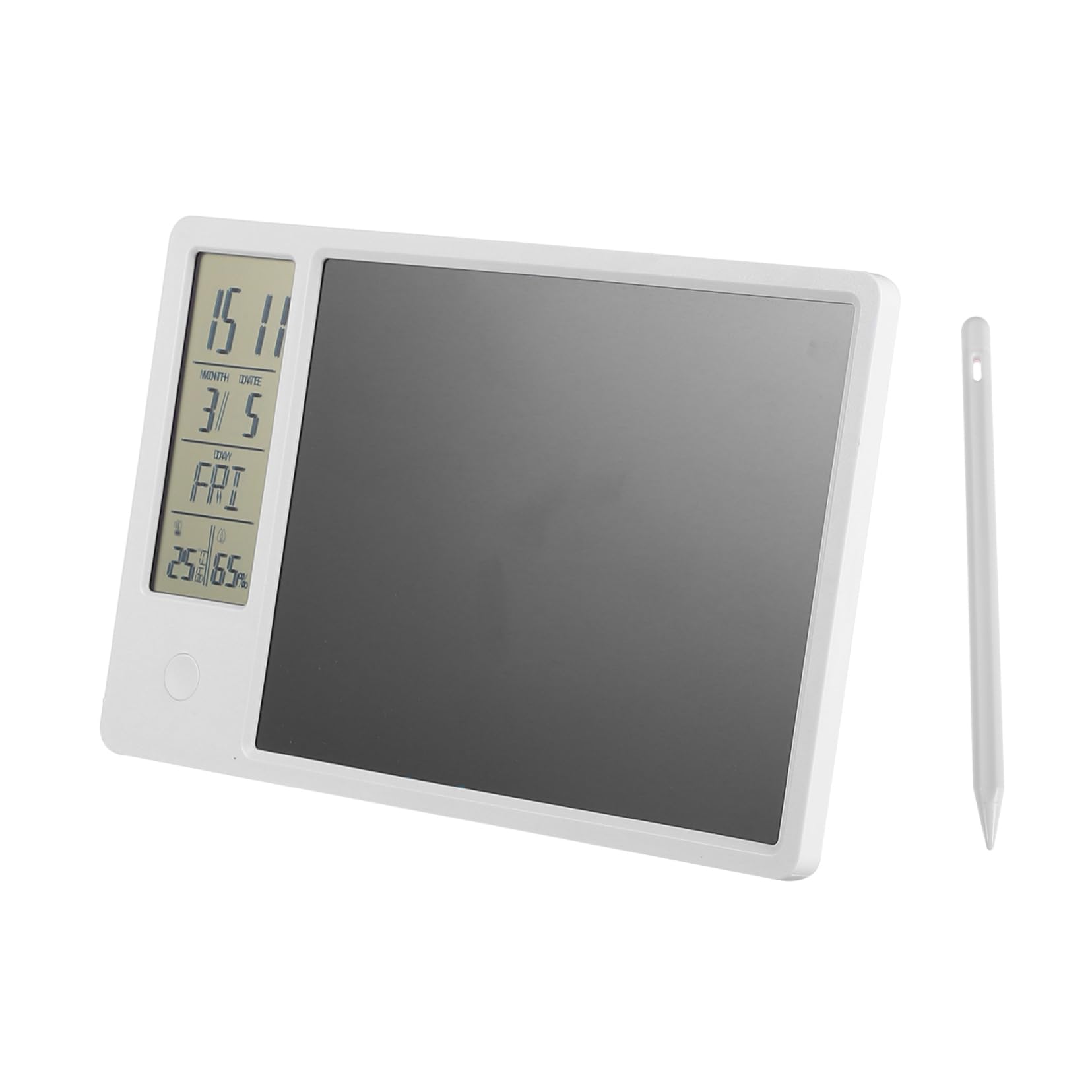 Cabilock Calendario Elettronico da Tavolo Lavagna Lcd 10 Pollici, Tavoletta per Scrittura Elettronica Visualizzazione Temperatura e Umidità, Blocco Note Meteo per Casa e Ufficio