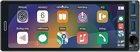 HT-2691CA CENTRAL MULTIMÍDIA MP5 1DIN TELA IPS DE VIDRO 6,9" COM BOTÃO, FM, USB-A, SD CARD, AUXILIAR, BLUETOOTH, ESPELHA ANDROID E IOS, CARPLAY E ANDROID AUTO COM FIO