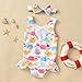 Baby Girl Swimsuit Baby Girls Toddler Fashion Swimsuit Summer Clothes Cartoon Ruched Print Kids (White, 6-12 Months)