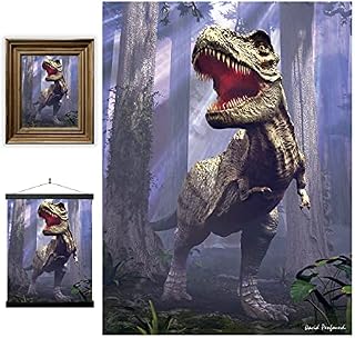 3D LiveLife Lenticular Wall Art Prints - T-Rex Scene from Deluxebase. Unframed 3D Dinosaur Poster. A perfect wall filler. Original artwork licensed from renowned artist, David Penfound