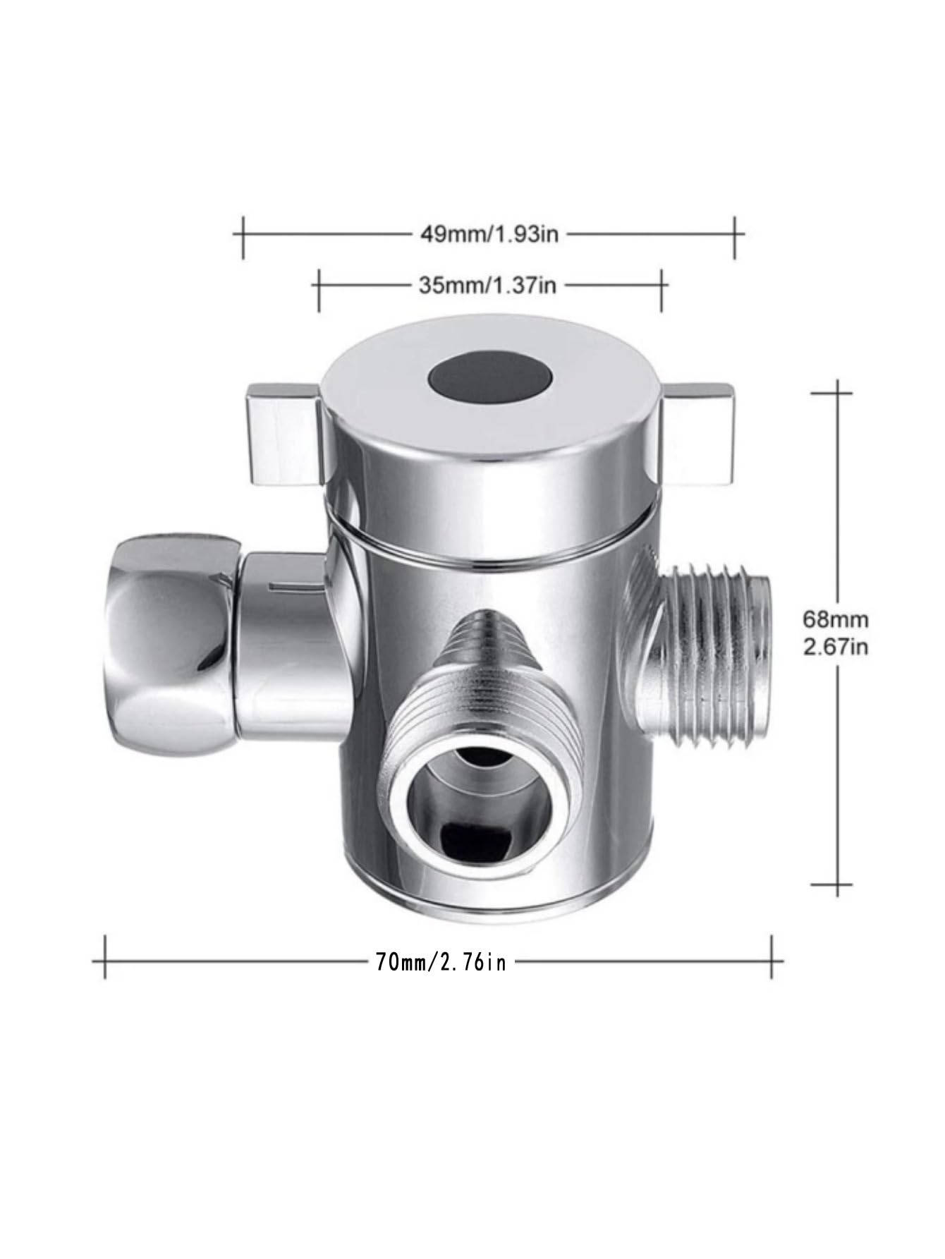 Shower Diverter Shower Adapter Diverter Three-Way Water Distributor 4-Way Conversion Valve 3-Way Diverter Valve Shower Distributor Shower Valve Tap Diverter Valve for Kitchen Bathroom Shower System, - Image 2