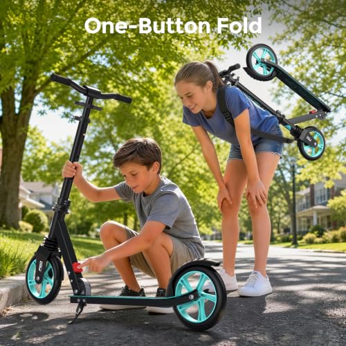 Image of WAYPLUS Kick Scooter for Ages 6+,Kid,Teens & Adults.8 Big Wheels,240lb