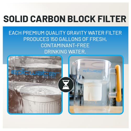epic water filters pure filter pitchers for drinking water 10 cup 150 gallon filter tritan bpa free removes fluoride chlorine lead forever chemicals white amp bamboo