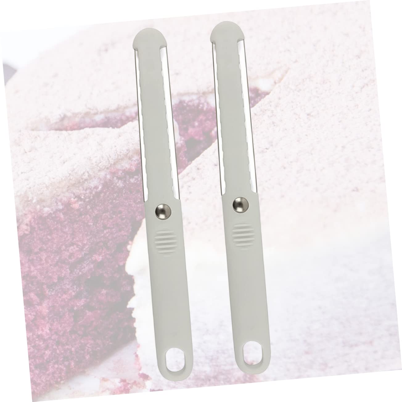 HAKIDZEL 2Pcs Plastic Cheese Cutter Butter Slicer Non Slip Handle Kitchen Gadget for Easy Cheese Bread Cutting Space Saving with Hanging Rust Design