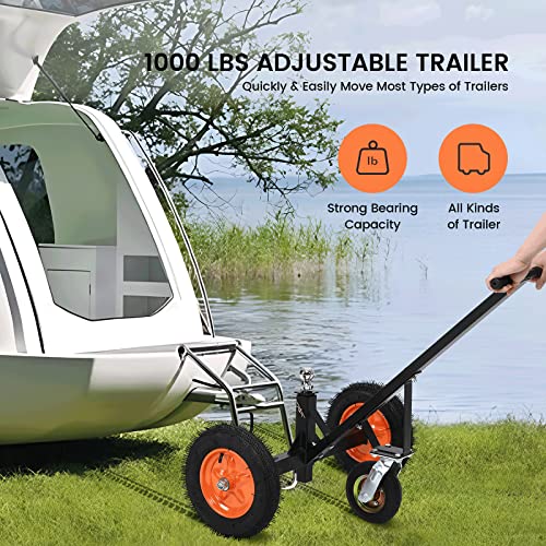 Adjustable Trailer Dolly With 1000Lbs Load Capacity, Durable Carbon Steel Trailer Mover With 15.7''-23.6'' Adjustable Height, Ideal Option To Move Boat Trailers/Utility/Cargo Trailers And Rv Trailer #TOP1