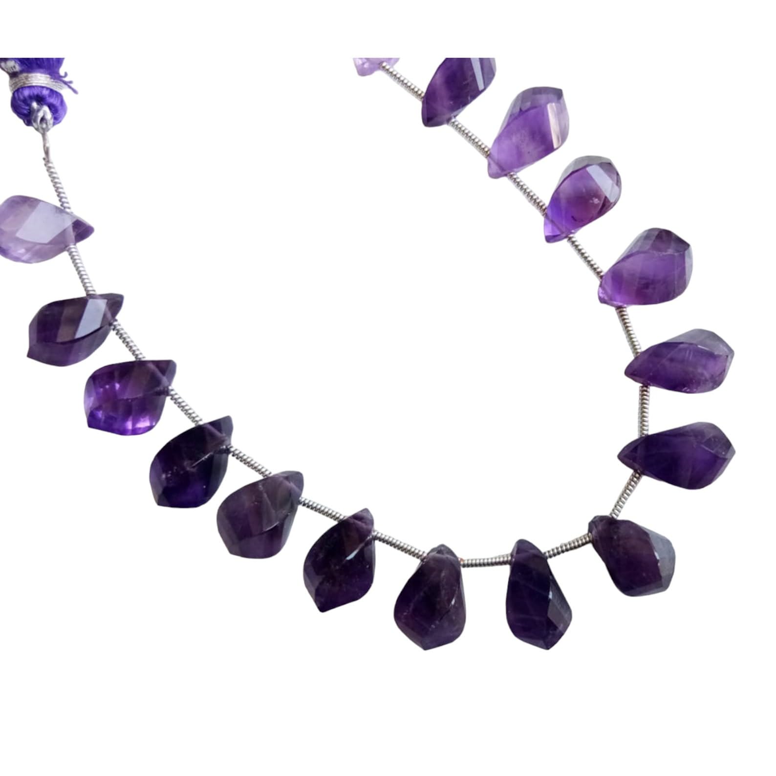 Perles d'améthyste pour bijoux 11-12mm facettées en gouttes - 10 pièces