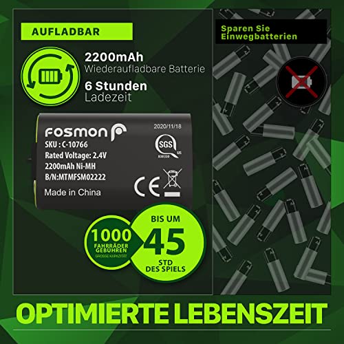 Fosmon Dual 2 Max Ladestation für Xbox Controller mit 2 x 2200mAh Batterien