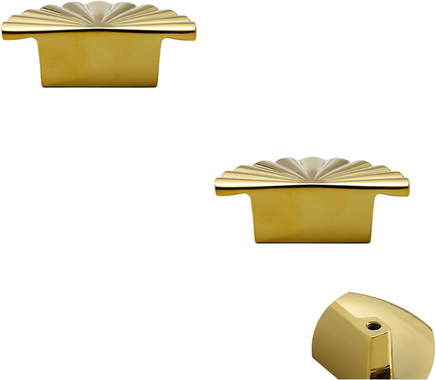 Tnbccxn Hole Distance 32Mm Cabinet Handles, Cabinet Handles,2Pack Knob Bright Gold Handle Shoe(Hole Distance 32Mm)