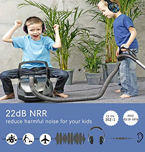 Zohan Kids Ear Protection 2 Pack, Hearing Protection Safety Ear Muffs For Children Have Sensory Issues, Adjustable Noise Reduction Earmuffs For Concerts, Fireworks (Nebula&Rap) #TOP1