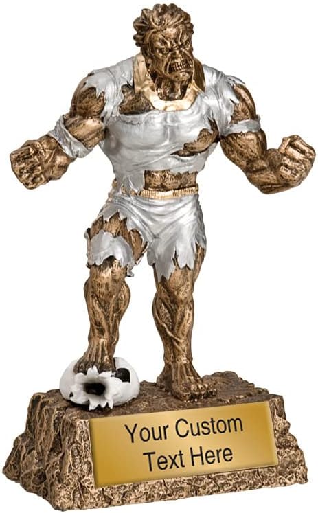 K2AWARDS Monster Resin Soccer Trophy - 6 3/4" with Custom Engraved Plate