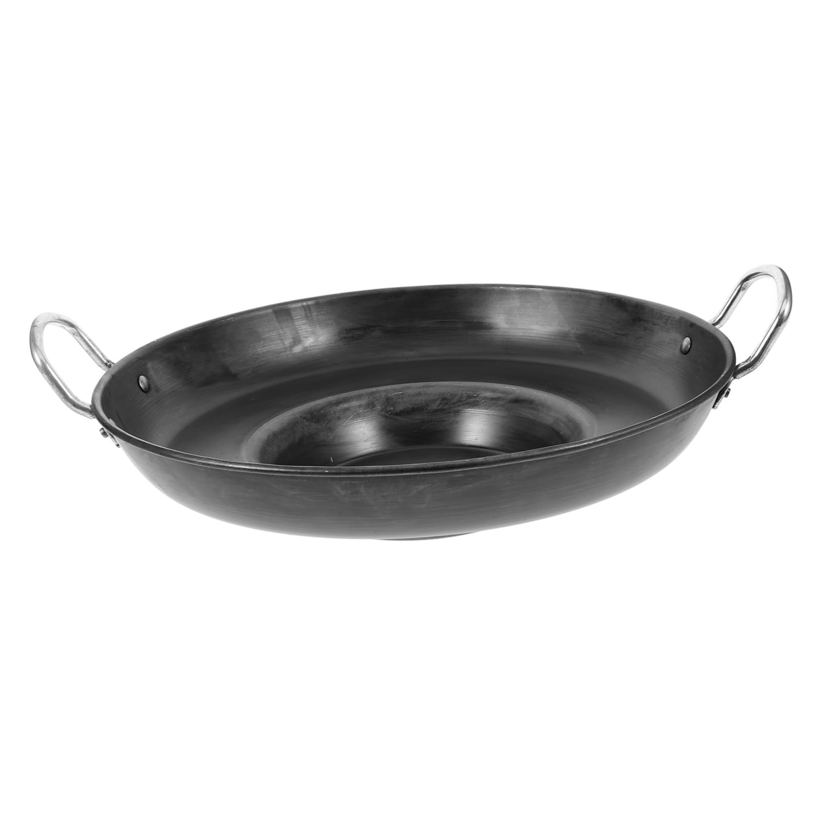 VALICLUD Sartén Multiusos de Hierro Negro Base Cóncava para Cocina Familiar, Ligera y Calentamiento Uniforme Adecuado para Tortillas y Huevos Fritos