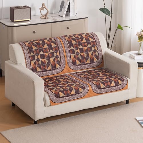 Image of HOKIPO HeavenHue Sofa Cover 2 Seater for Seat & Back, Rustic Mosaic