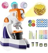 MAXLAPTER Microscope for Kids - 100X-1200X Kids Microscope with Projector Prepared Slides Kits an...