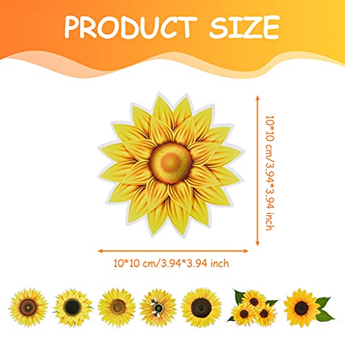 Calcomanías de girasol para coche y ventanas pack de 8 piezas de vinilo adhesivo impermeable 4