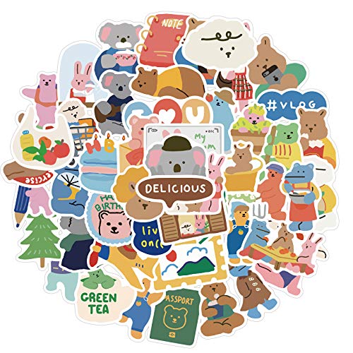 Korean Bear Sticker Pack 50pcs Waterproof Vinyl Aesthetic Stickers For korean-bear-sticker-pack-50pcs-waterproof-vinyl-aesthetic-stickers-for