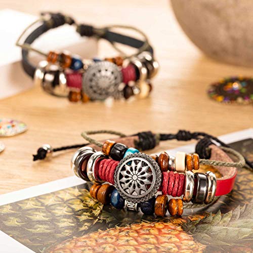Hicarer 6 Pairs Bohemian Vintage Dangle Earrings Sets Boho Retro Rhinestone Drop Earrings And 2 Pieces Vintage Bohemia Beaded Bracelet Multi Layer Woven Bracelet Jewelry #TOP5