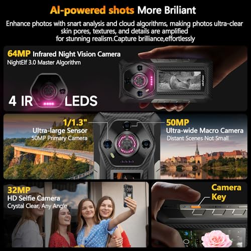 Ulefone Armor 30 Pro 5G Dual Screen Rugged Phone, 32GB+512GB, 6.95" FHD 120Hz + 3.4" Screen, 12800mAh 66W, 50MP+50MP+64MP+32MP, Infinite Halo, 118dB Speaker Android 14 Rugged Smartphone, WiFi 6E/NFC