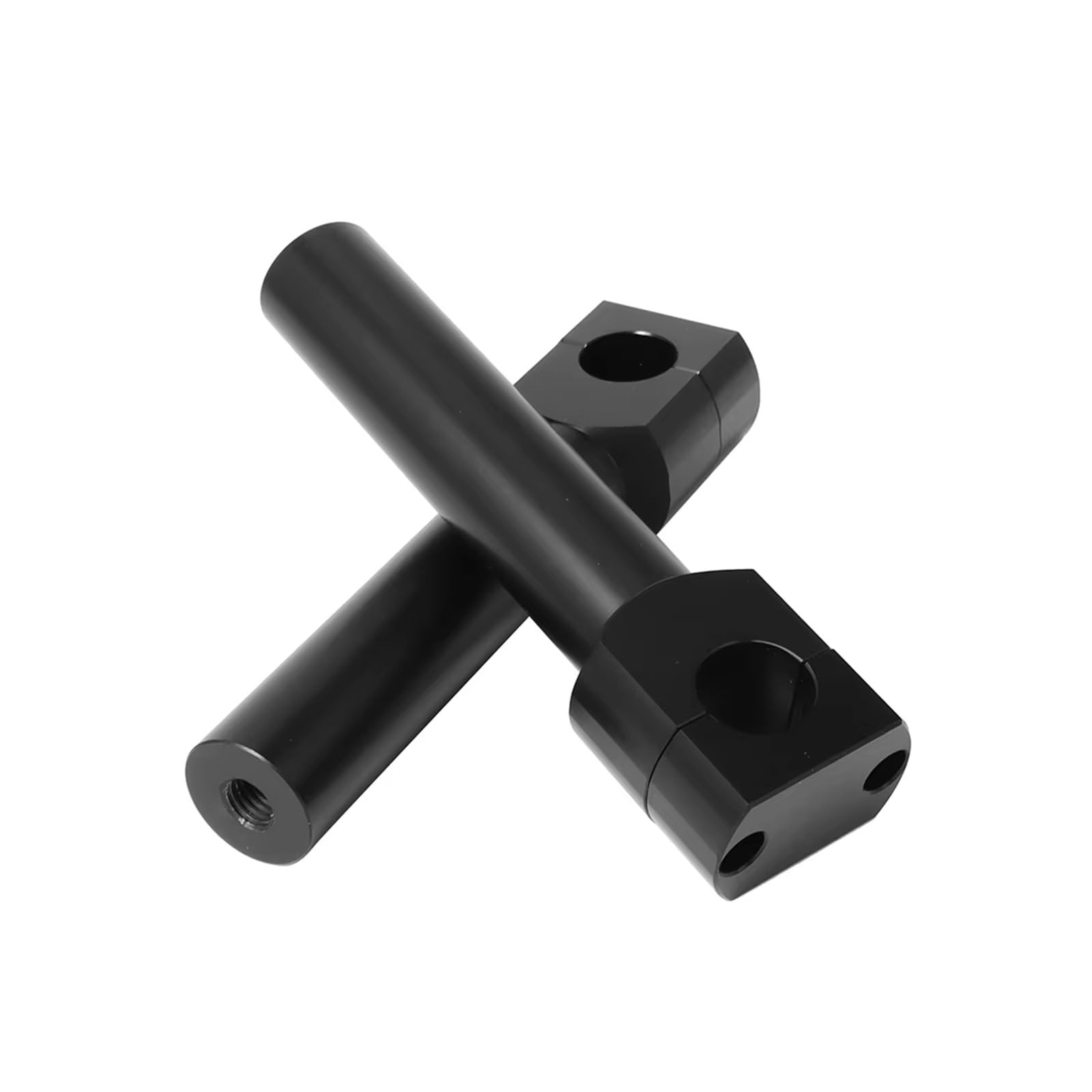 Alzas Manillar Accesorios para Motocicletas Aluminio Negro/Cromado Elevador Manillar Universal para Motocicleta Adaptador Abrazadera para 22/25 Mm(25MM Black)