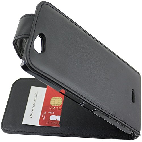 ebestStar - Coque Compatible avec Wiko Getaway Etui Housse PU Cuir Rabat Flip, Noir [Appareil: 143 x 69.5 x 7.2mm, 5.0'']