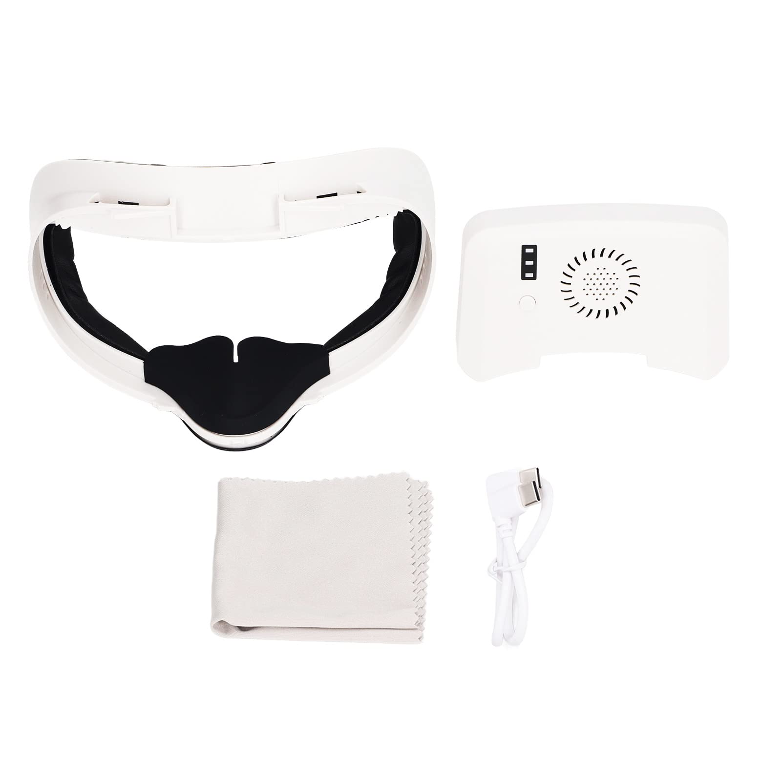 Ventilateur de Refroidissement VR pour 2, Ventilateur de Circulation d'air de Refroidissement Anti-buée à 3 Vitesses avec Coussinet D'interface Faciale en PU Foma Doux
