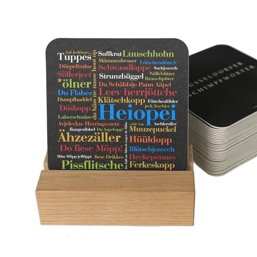 Deine Wörter Bierdeckelset 30 Bierdeckel mit Düsseldorfer Schmipfwörtern in Wortwolke Geschenk & Souvenir aus Düsseldorf