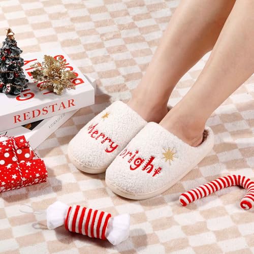 Image of Comfy House Slippers For Women Men, Ladies Fuzzy Bedroom Slippers,indoor Outdoor Memory Foam Shoes