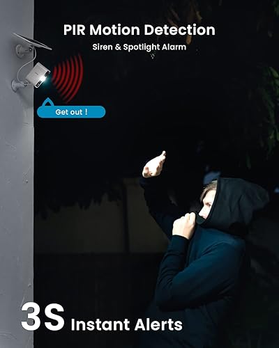 Miniatura 6 de ieGeek Cámaras de seguridad solares inalámbricas para exteriores, paquete de 2 cámaras de batería WiFi 2K para vigilancia del hogar, cámara