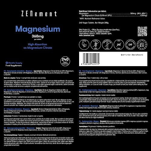 Magnesium Kapseln Zenement, 1200mg, rein, vegan
