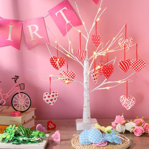 Jutom 108 Pcs St. Patrick\'s Day Shamrock Easter Egg Rabbit Ornaments Felt Heart Hanging Ornaments Heart Shaped Clover Baubles Shamrock Egg Felt Decoration for Holiday Favor (Lovely) - Thumbnail 4