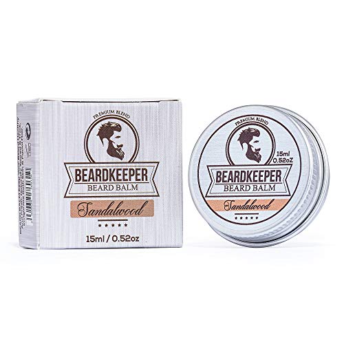 BeardKeeper Bálsamo para barba de primera calidad, natural y orgánico, el mejor acondicionador de barba (madera de sándalo, 15 g)