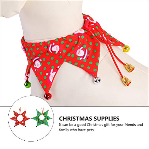 Coleira de Natal para animais de estimação com sinos - colar ajustável (boneco de gengibre verde + P