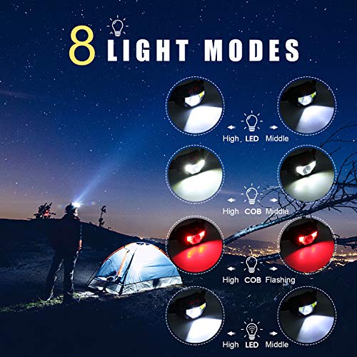 Ikaama Headlamp, 2 Pack 1100 Lumen Super Bright Rechargeable Led Head Lamp With White Red Light, Motion Sensor 8 Modes Head Flashlight, Ipx5 Waterproof Headlight For Outdoor Camping Running Cycling #TOP2