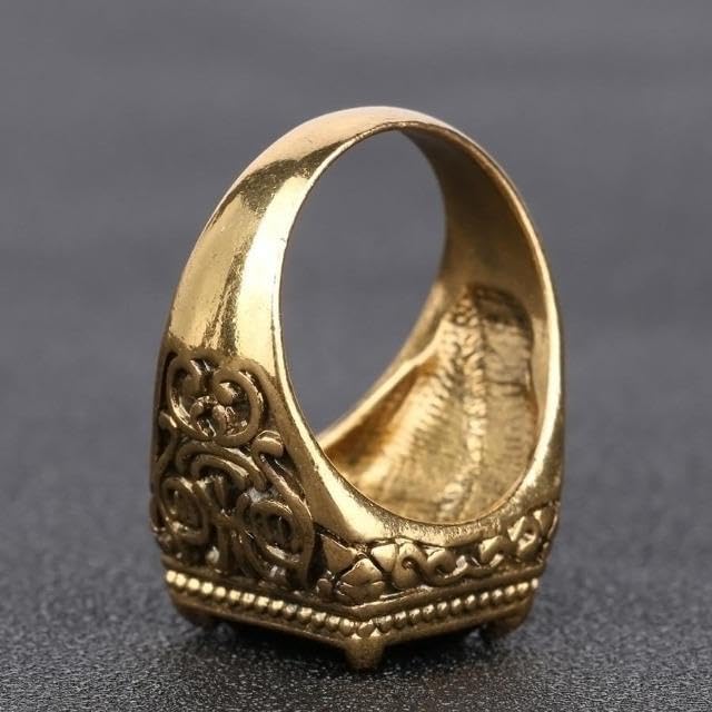 10K/14K/18K Gold 3CT Vintage Emerald-cut Gemstone Men's Ring,Black Onyx/Sapphire/Ruby/Emerald/Topaz/Garnet Signet Anniversary Rings Engagement Rings Handmade Jewelry for Man Him Father Size 4-16 - Image 4