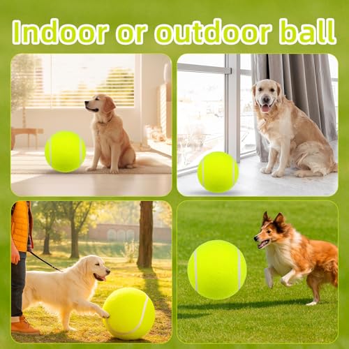 24cm Riesen Hüteball für Hunde, Extra Großer Tennisball für Hunde mit Pumpe und 2 Nadeln Spaß Apportier und Trainingsball for Haustiere Outdoor Spielzeug