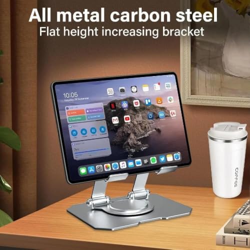 Image of Foldable Metal Laptop Stand for 10-17 Inch Laptops with Stable Base (White)