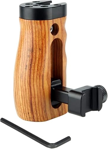 Miniatura 2 de NICEYRIG Mango de madera de liberación rápida NATO, agarre lateral universal con agujeros de montaje, zapata fría - 268