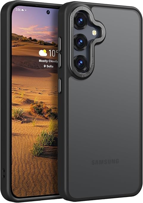 Image of DIZORO Polycarbonate Matte Case for Samsung A26 5G Translucent Frosted Hard Back Phone Case Anti-Fingerprint Anti-Slip Shockproof Protective Case Cover for Samsung A26 5G Black