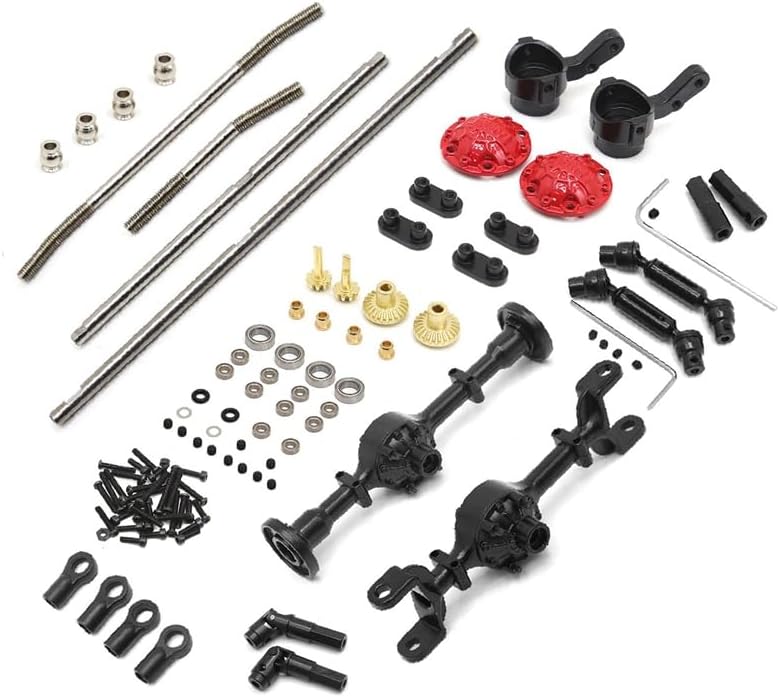 VERBANA RC Car Axle Kit for WPL 1/16 RC Car (C14, C24, C34, C44, C54, B14, B24) - Metal Front & Rear Axle & Drive Shaft Kit - Upgrade Accessories Parts - Adult, Outdoor, Hand-Powered