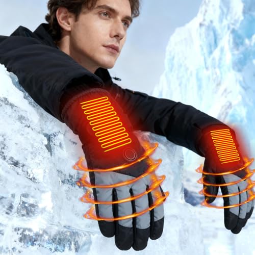Guantes calefactables eléctricos de nieve y ciclismo impermeables con batería 2