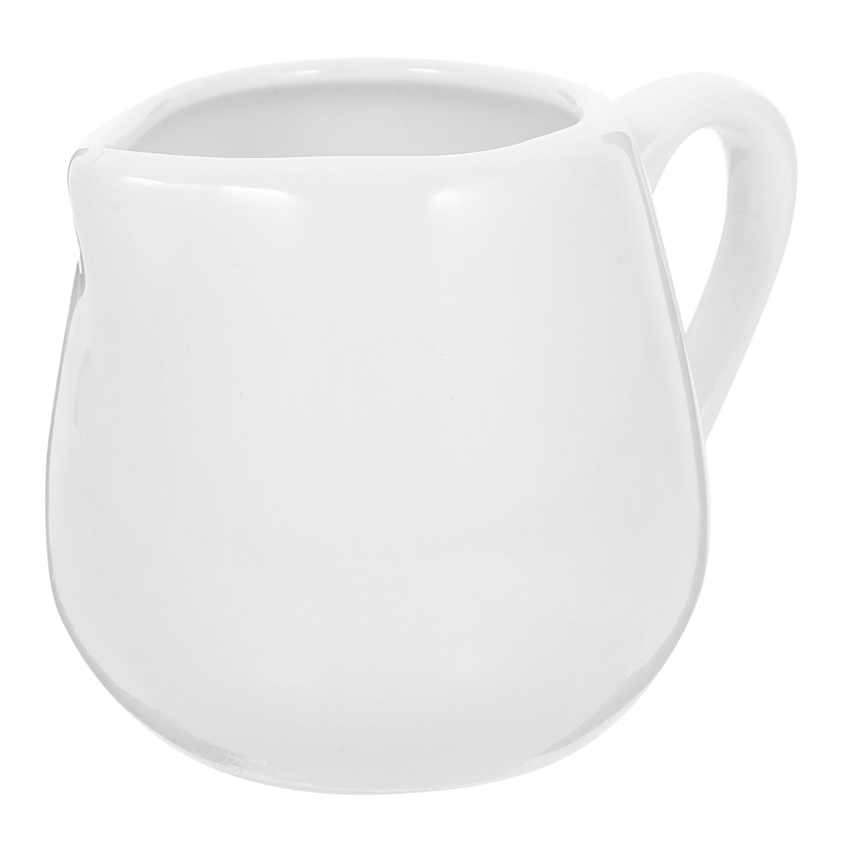 GRIRIW 4 Pcs Sauce Spoon Milk Frother Sauce Pots for Serving Chiller Soy Sauce Bowl Tea Creamer Pitcher Mini Creamer Container Pouring Porcelain Little Jars Bell Creamer Ceramics White