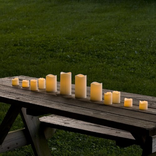 Indoor Outdoor Candles - Flameless LED Plastic Candle Set of 12, Water Resistant, Warm White and Color Changing Glow, Batteries Included - Thumbnail 6