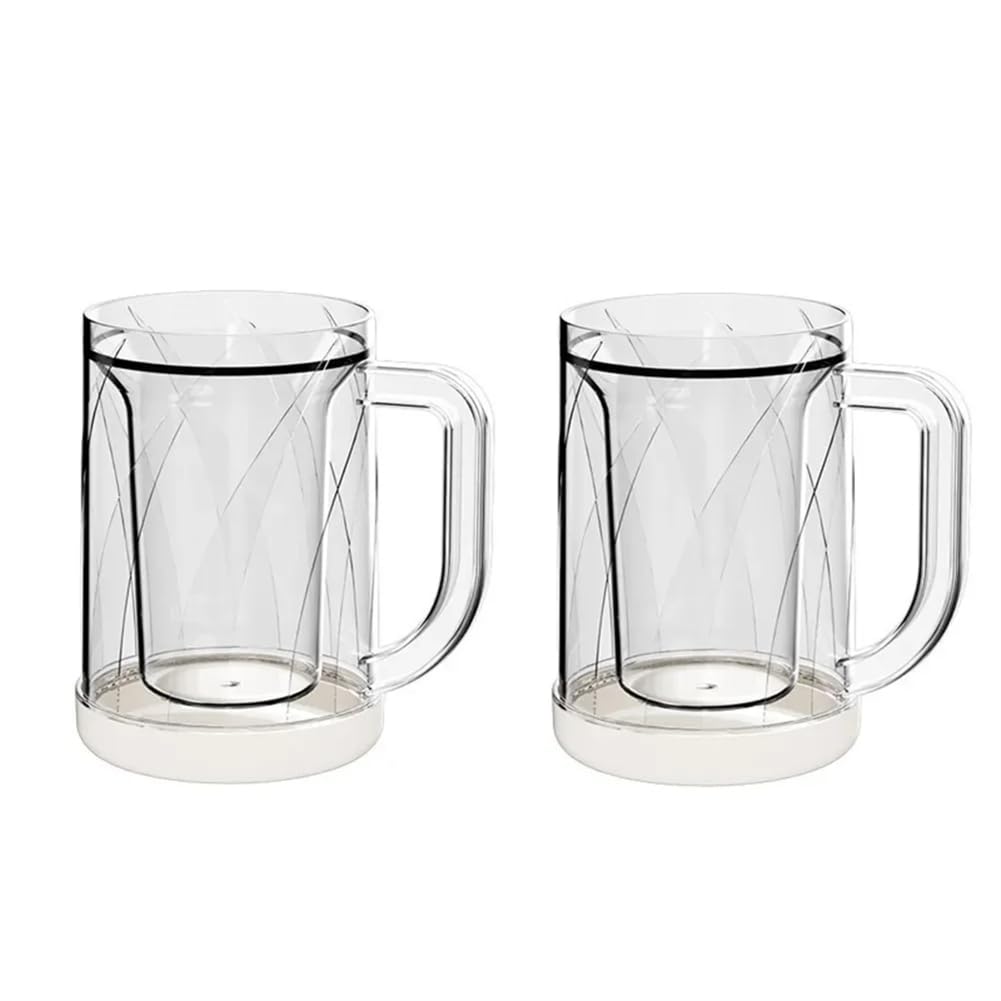CTRLZS Freeze Mugs with Handle Freezer Beer Glass Double Walled Cups,Keep Drinks Cold,Freezing Beer Mug Gifts for Mens