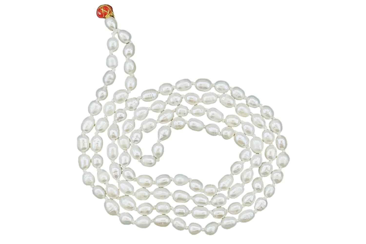 RUDRATVA Natural White Freshwater Pearl | Original Moti Mala | Natural & Certified 108+1 Beads | Size: 4.00-6.00 mm | For Men & Women-image-39