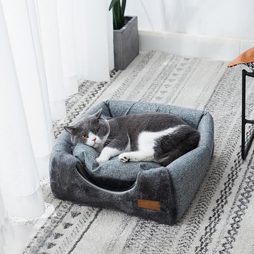 Cat Bed For Indoor Cats - Triangular Cat House, Pet Dog Cave Bed, Pet Tent Cave Igloo Bed For Cats/Small Dogs, Kitten Bed Cat Tent, Cat Bed House With Removable Washable Cushion - Image 4