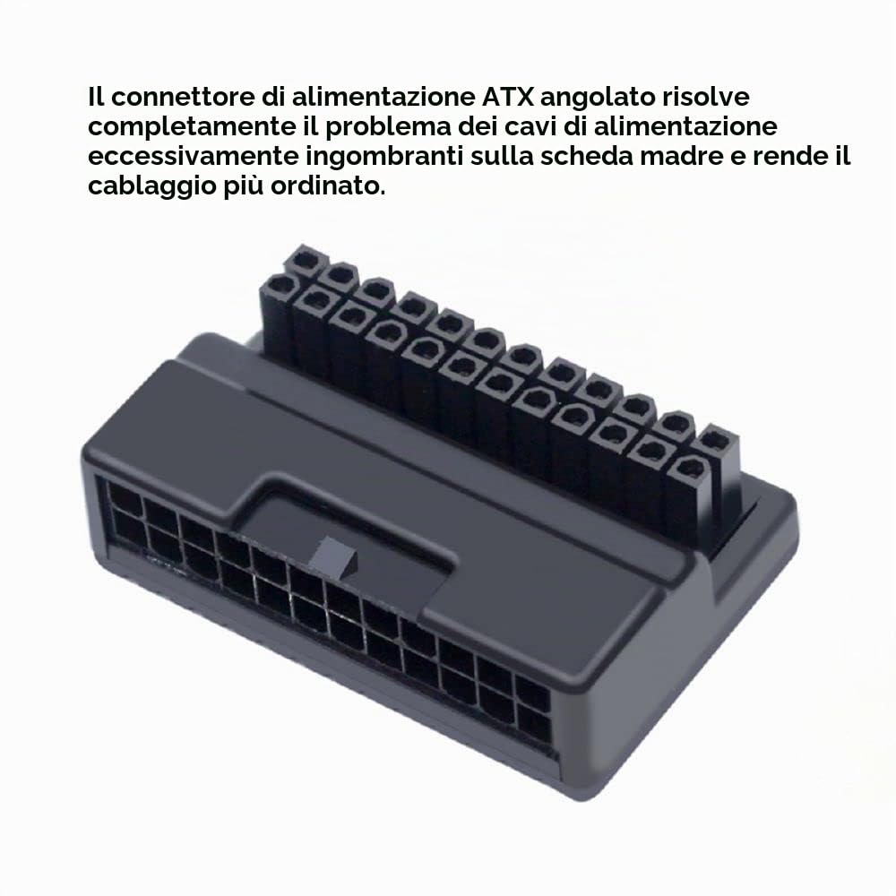 Cablecc Surmoling 90 Degrés Atx 24 Pinmi femmina con 24 pin Adattatore di alimentazione maschi