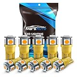 Marsauto 194 LED Bulb Amber Yellow 168 T10 2825 5SMD No Polarity Replacement Bulbs for Car Dome Map