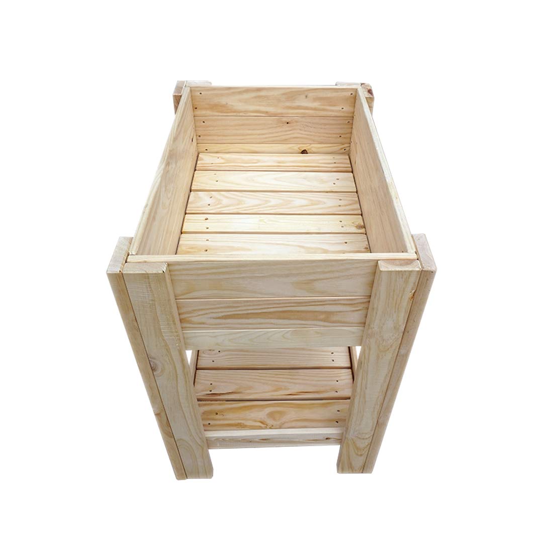 PLANTAWA Mesa de Cultivo, Mesa Rectangular, Mesa de Madera para Huerto Urbano, 80 x 64 x 117 cm, Jardinera Exterior para Terraza Jardín Monta tu Huerto Grande