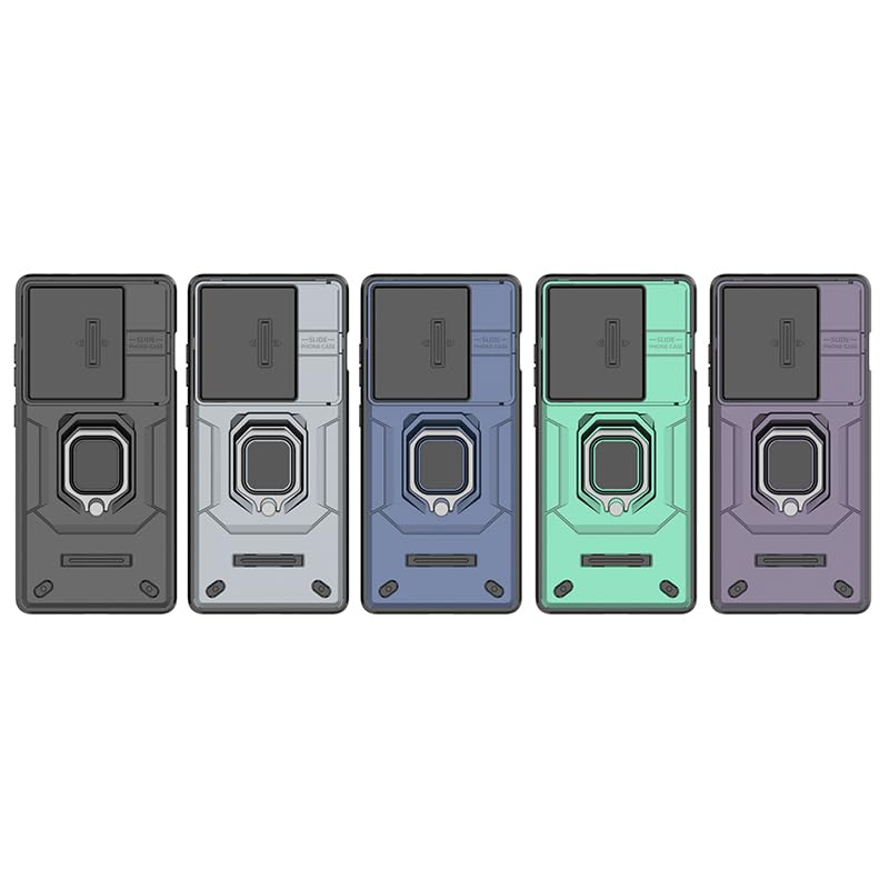 Image of CamShield Pro Case with Slide Camera Protection and 360 Protection Ring Stand Bumper Back Case Cover for OnePlus 12R 5G (Blue)