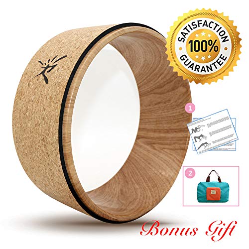 Yoga Wheel - Strongest Most Comfortable Dharma Yoga Prop Wheel for Yoga Poses, Perfect Roller for Stretching, Increasing Flexibility and Improving Backbends (Cork Wood) Yoga Wheel - Strongest Most Comfortable Dharma Yoga Prop Wheel for Yoga Poses, Perfect Roller for Stretching, Increasing Flexibility and Improving Backbends (Cork Wood)