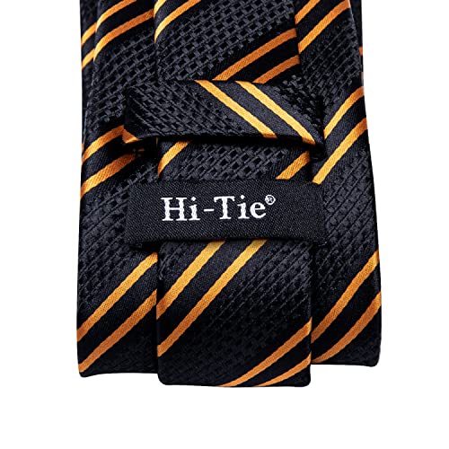Image of Hi-Tie Men 63inches Tie Set Extra Long Necktie Paisley Tie Pocket Suqare Cufflinks Big and Tall Men Tie